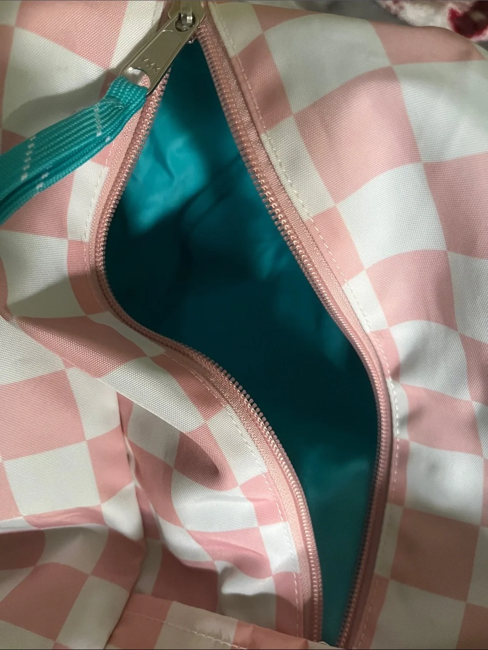 Pura Vida Pink and White Checkerboard Kids Backpack